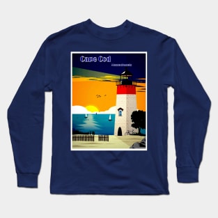 Cape Cod Lighthouse Travel and Tourism Advertising Print Long Sleeve T-Shirt